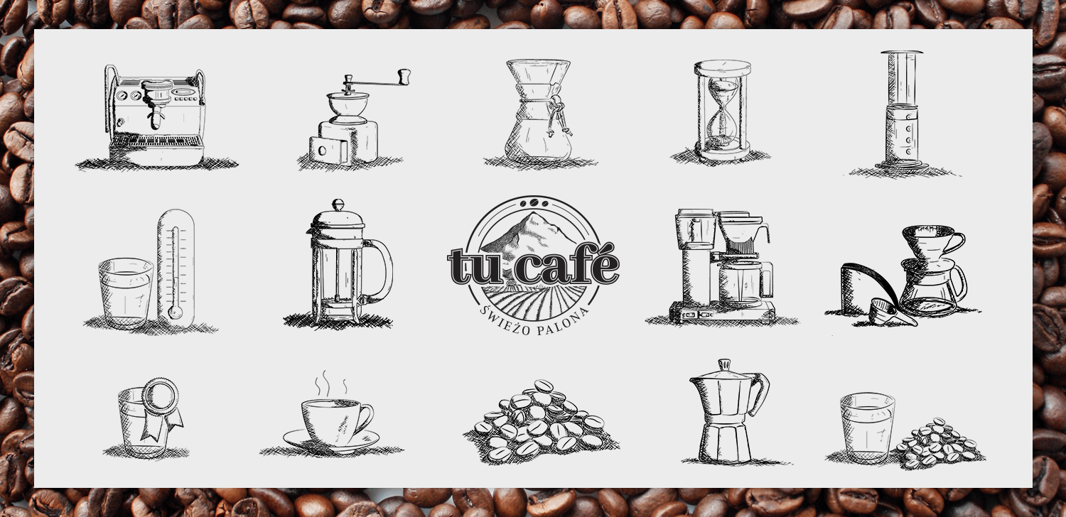 Kreyatif Logo Palarnia kawy TU CAFÉ